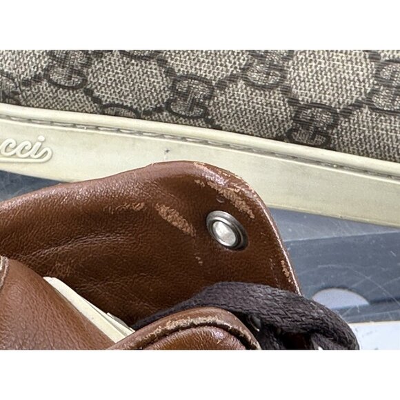 Gucci High Top Crocodile trim Brown Guccisima 10.5/11-USA - Picture 15 of 15
